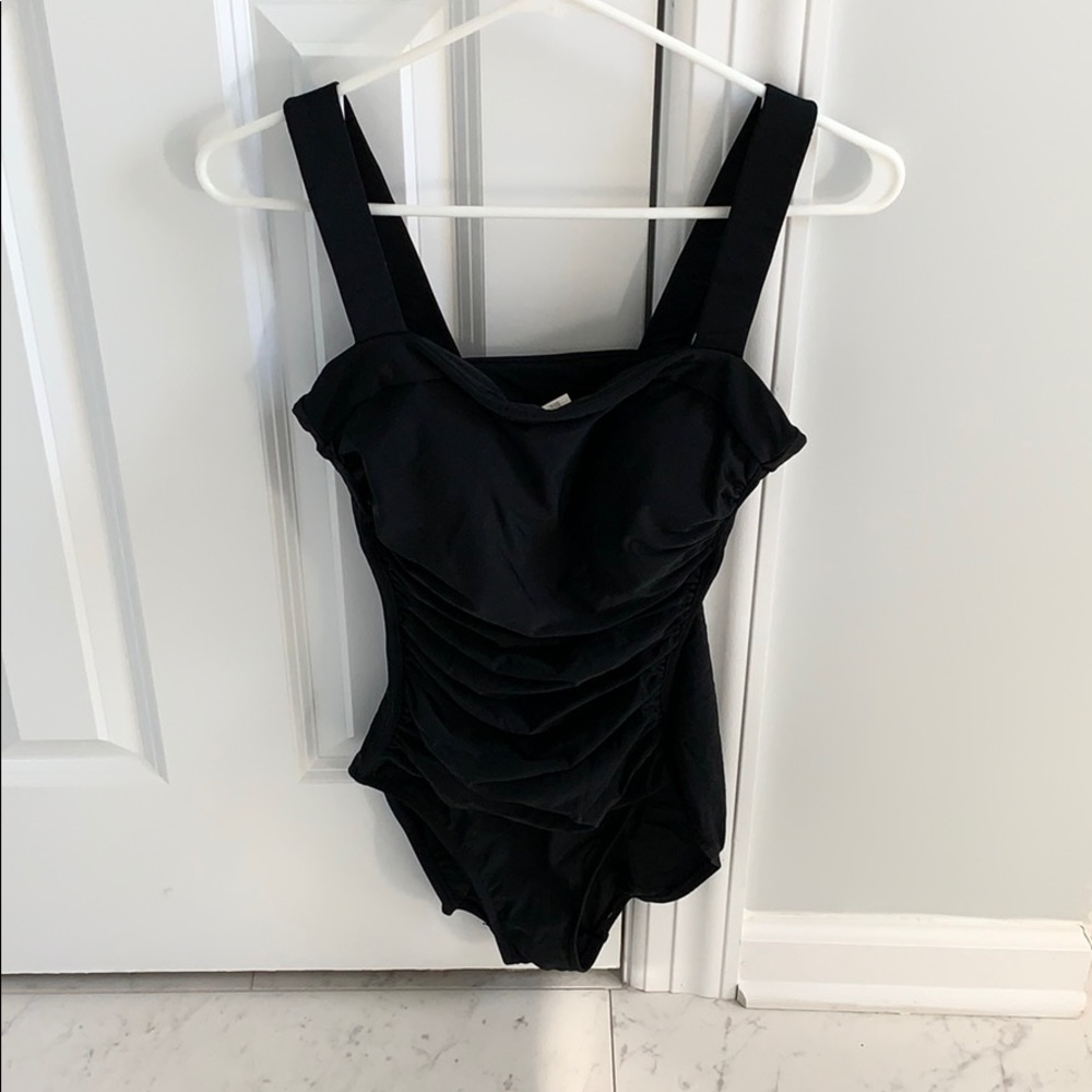 Black One Piece Bathing Suit Sz 10